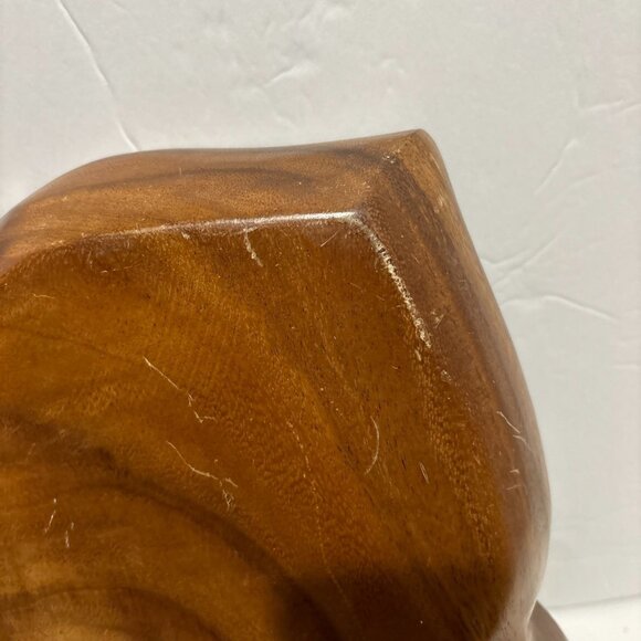 Vintage Handcrafted Wooden Serving Set Bowls Trays Dipper Dark Brown 5 Piece - Picture 4 of 16